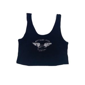 garage black crop top
